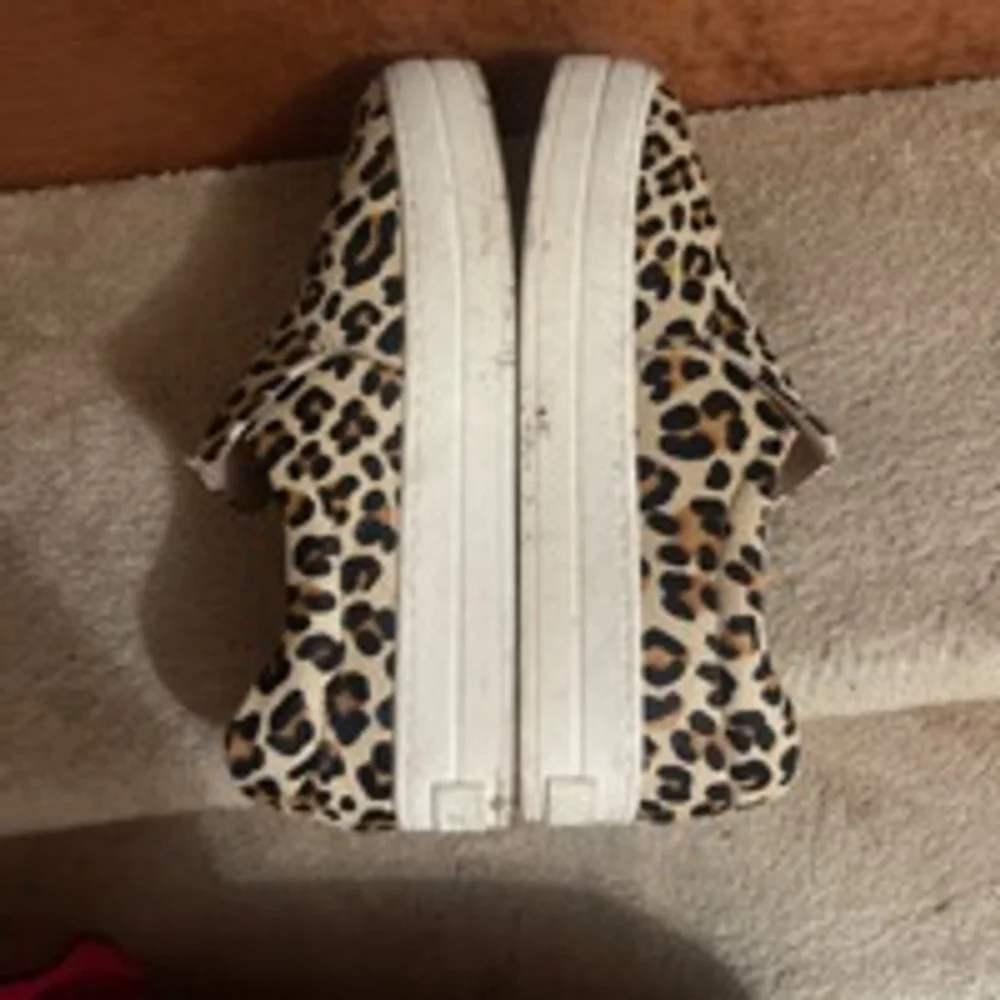 J Slides Leopard Print Sneakers Women's Size 8.5 Brown White